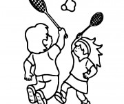 Coloriage Sport Badminton maternelle
