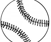 Coloriage et dessins gratuit Balle Baseball stylisé à imprimer