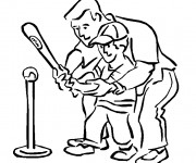 Coloriage et dessins gratuit Baseball pour enfant à imprimer
