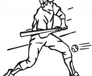 Coloriage Frappeur Baseball et balle rapide
