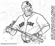 Coloriage Frappeur de Baseball de Red Sox