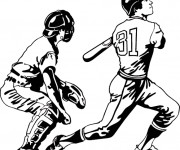 Coloriage et dessins gratuit Joueurs de Baseball à imprimer