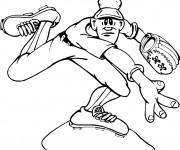 Coloriage et dessins gratuit Lanceur Baseball à imprimer