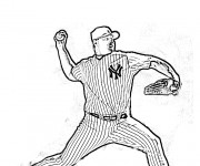 Coloriage Lanceur Baseball Roger Clemens