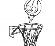 Coloriage Ballon de Basket humoristique