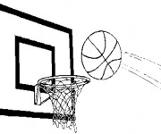 Coloriage Ballon vers le Panneau de Basket
