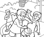 Coloriage et dessins gratuit Basket en plein air à imprimer