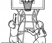 Coloriage et dessins gratuit Basketball pour enfant à imprimer