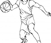 Coloriage et dessins gratuit Joueur de Basketball à imprimer