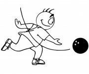 Coloriage et dessins gratuit Ballon Bowling et Joueur à imprimer