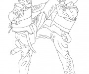 Coloriage Combat Taekwondo