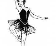Coloriage Danseuse de Ballet en noir et blanc
