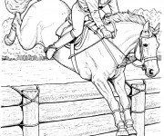 Coloriage Équitation et Cavalier stylisé