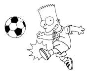 Coloriage Bart Simpson footballeur