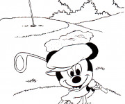 Coloriage Mickey Golfeur