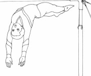 Coloriage et dessins gratuit Gymnastique barre asymétrique à imprimer