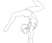 Coloriage et dessins gratuit Gymnastique en couleur à imprimer