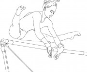 Coloriage et dessins gratuit Gymnastique et Barre à imprimer