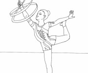 Coloriage Gymnastique rythmique avec corde