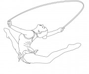 Coloriage et dessins gratuit Gymnastique rythmique corde à imprimer