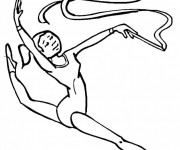 Coloriage et dessins gratuit Gymnastique rythmique en noir à imprimer