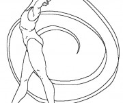 Coloriage et dessins gratuit Gymnastique rythmique stylisé à imprimer
