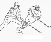 Coloriage et dessins gratuit Hockey sur glace en noir à imprimer