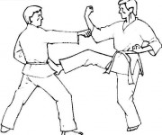 Coloriage et dessins gratuit Judo attaque à imprimer
