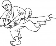 Coloriage et dessins gratuit Judo Ippon à imprimer