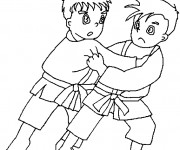 Coloriage et dessins gratuit Judo pour enfant à imprimer