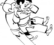 Coloriage et dessins gratuit Judo pour enfants à imprimer