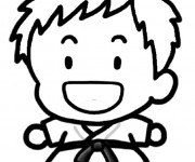 Coloriage et dessins gratuit Judo tout en riant à imprimer