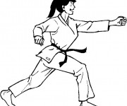 Coloriage Judoka femme