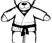 Coloriage et dessins gratuit Ours Judoka à imprimer
