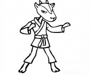 Coloriage et dessins gratuit Karaté chèvre dessin animé à imprimer