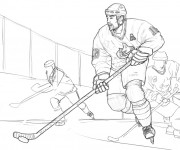 Coloriage et dessins gratuit Match de Hockey sur glace au crayon à imprimer