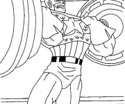 Coloriage et dessins gratuit Musculation Captain America à imprimer