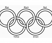 Coloriage et dessins gratuit Jeux Olympiques en cinq couleur à imprimer