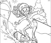 Coloriage et dessins gratuit Fille fait du Ski à imprimer