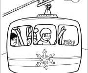 Coloriage et dessins gratuit Remonter en cabine de ski à imprimer