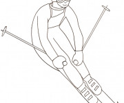 Coloriage Skieur professionnel au crayon