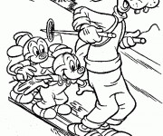 Coloriage et dessins gratuit Skieurs Disney à imprimer