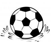 Coloriage Ballon de Soccer sur le terrain