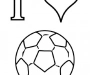 Coloriage et dessins gratuit J'aime Soccer à imprimer