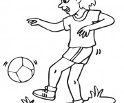 Coloriage et dessins gratuit Joueur Soccer dribble le ballon à imprimer