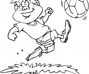 Coloriage et dessins gratuit Joueur Soccer humoristique à imprimer