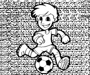 Coloriage Petit joueur de Soccer vecteur