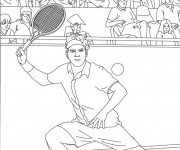 Coloriage Federer Joueur de Tennis