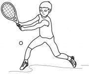 Coloriage et dessins gratuit Joueur de Tennis à imprimer