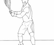 Coloriage Joueur de Tennis au Crayon